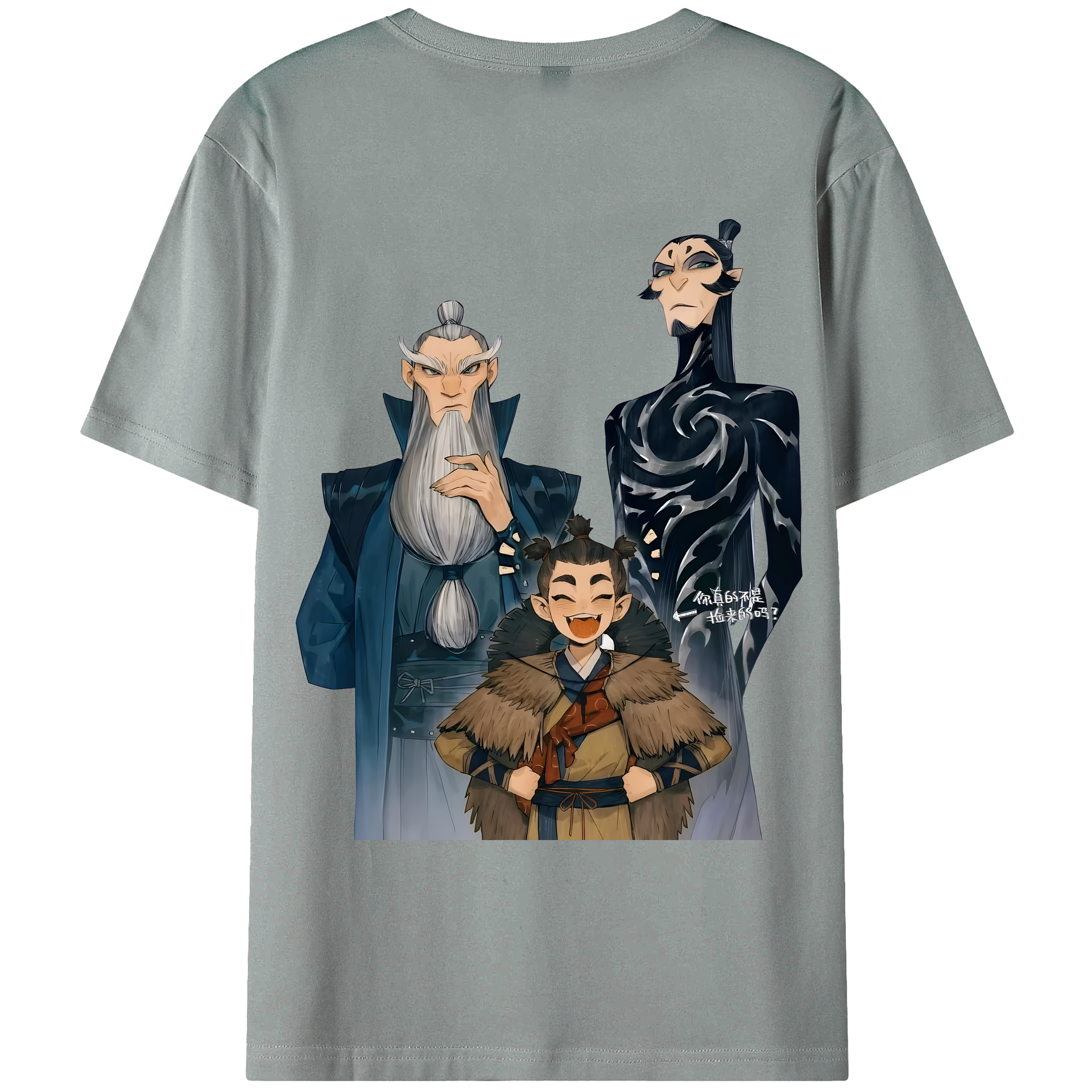 （画像用） Ne Zha 2 ナタ 魔童の大暴れ 綿100％ メンズ半袖Tシャツ（バックプリント） 通気性